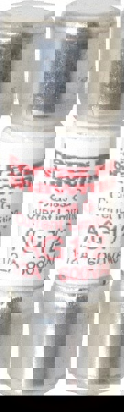 Cylindrical Time Delay Fuse: G, 0.5 A, 10.3 mm Dia